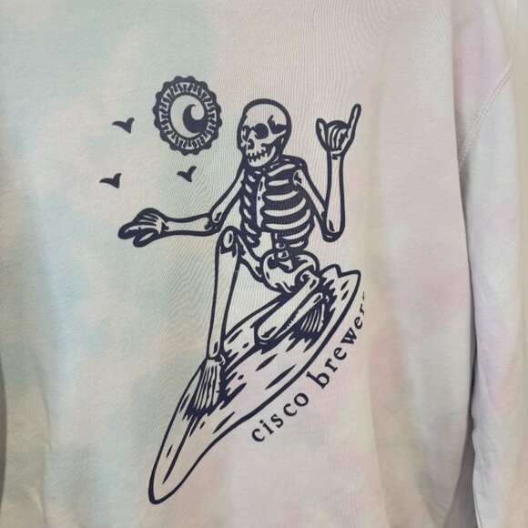 Cisco Brewers Tie Dye Skull Surfer Crewneck Pullover - Size Large - Picture 5 of 5